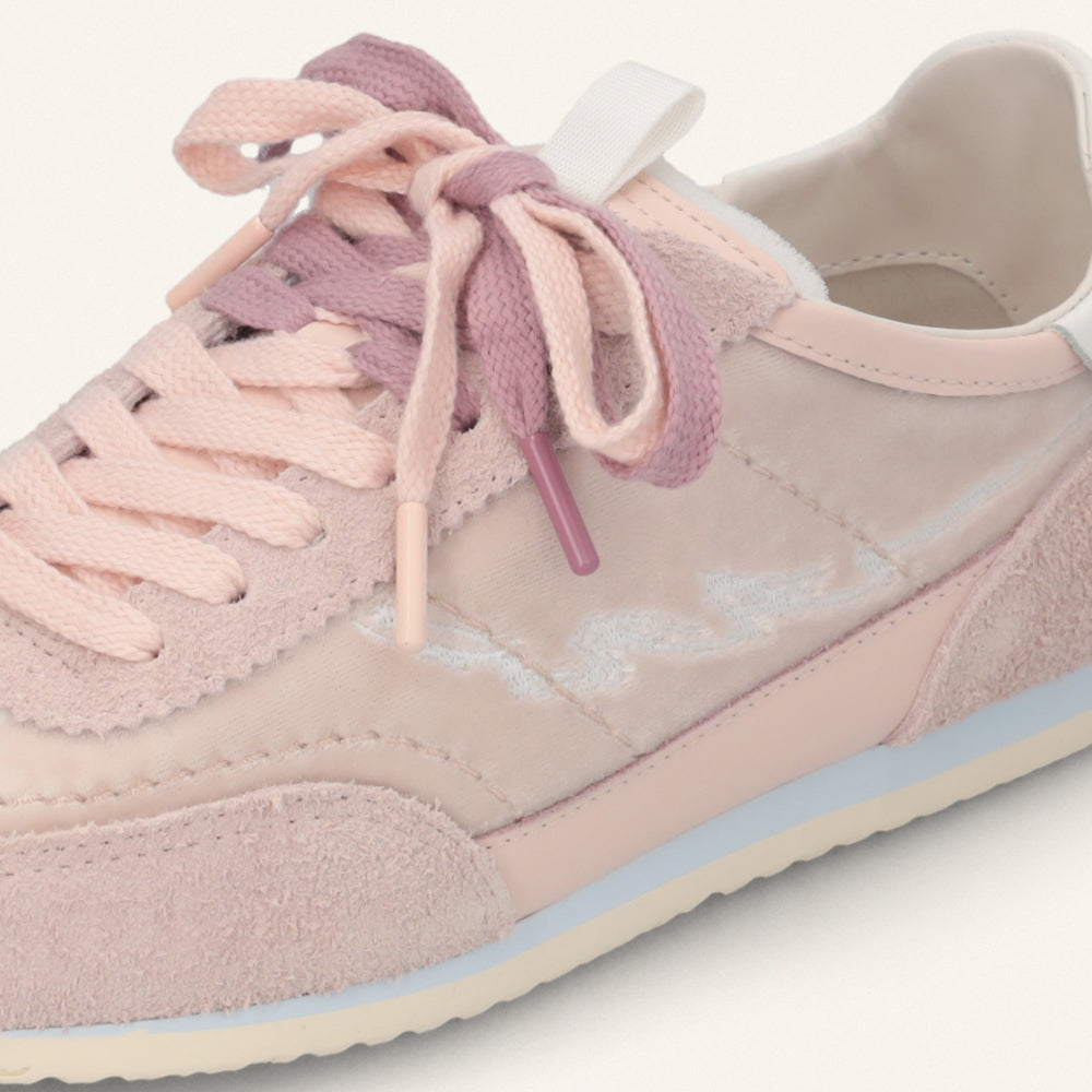 Entjpn 61 - sneakers rosa in pelle scamosciata e ciniglia