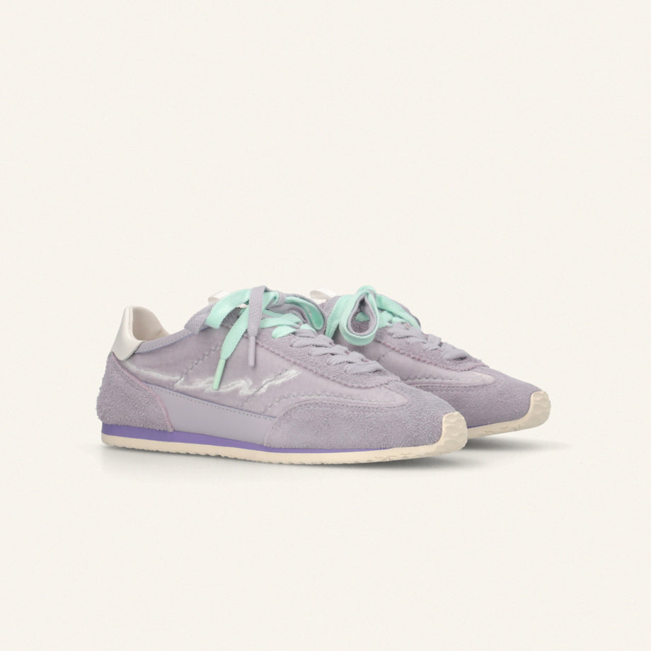 ENTJPN 61 – lavender suede and chenille sneakers