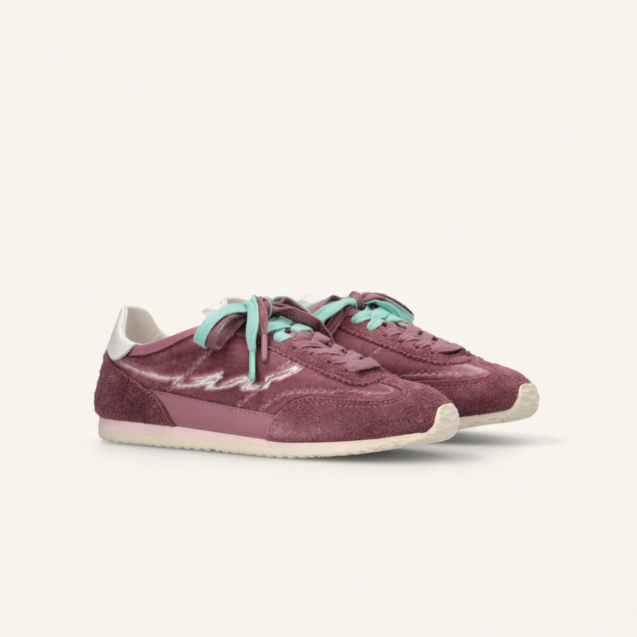 ENTJPN 61 – mauve suede and chenille sneakers
