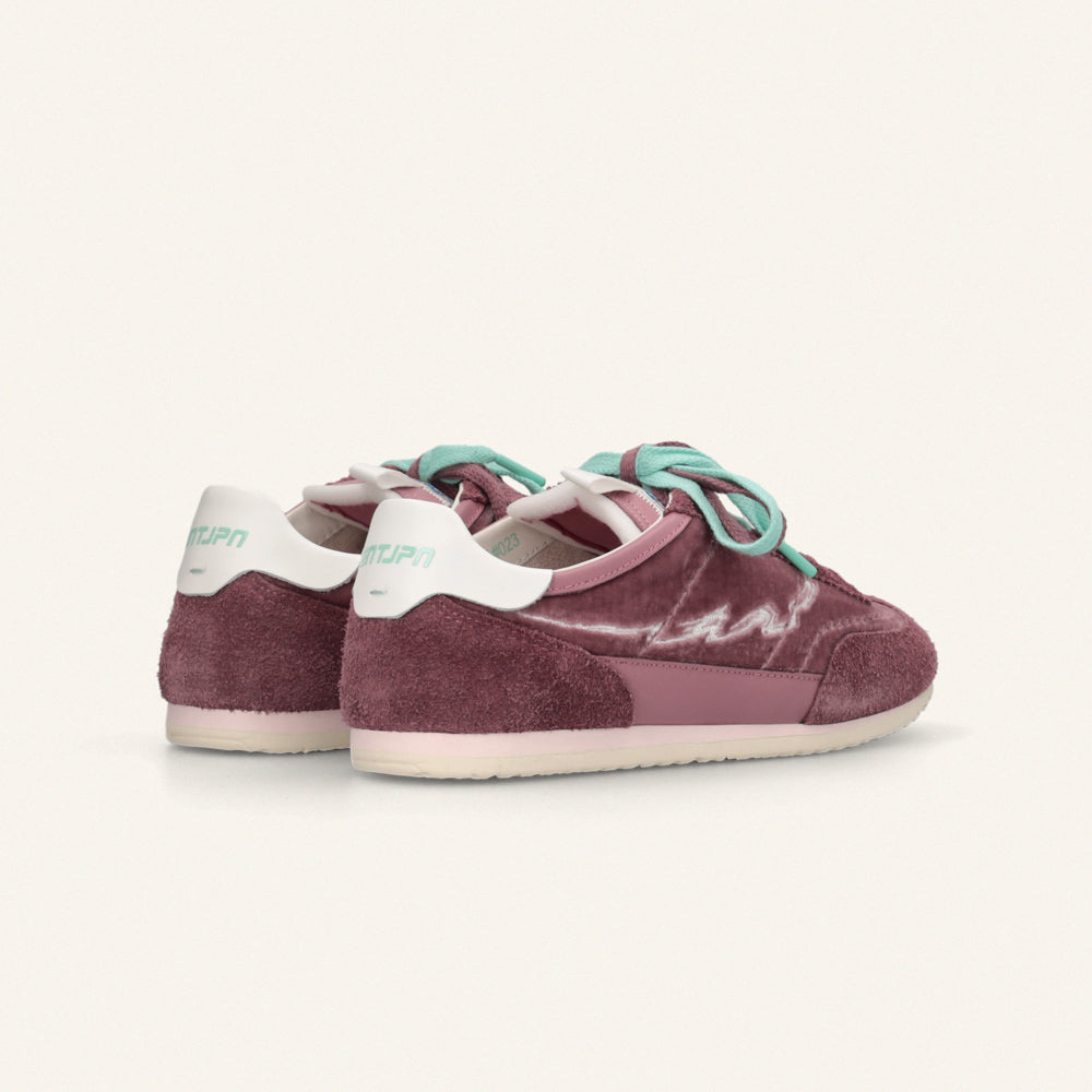 Entjpn 61 - sneakers color malva in pelle scamosciata e ciniglia