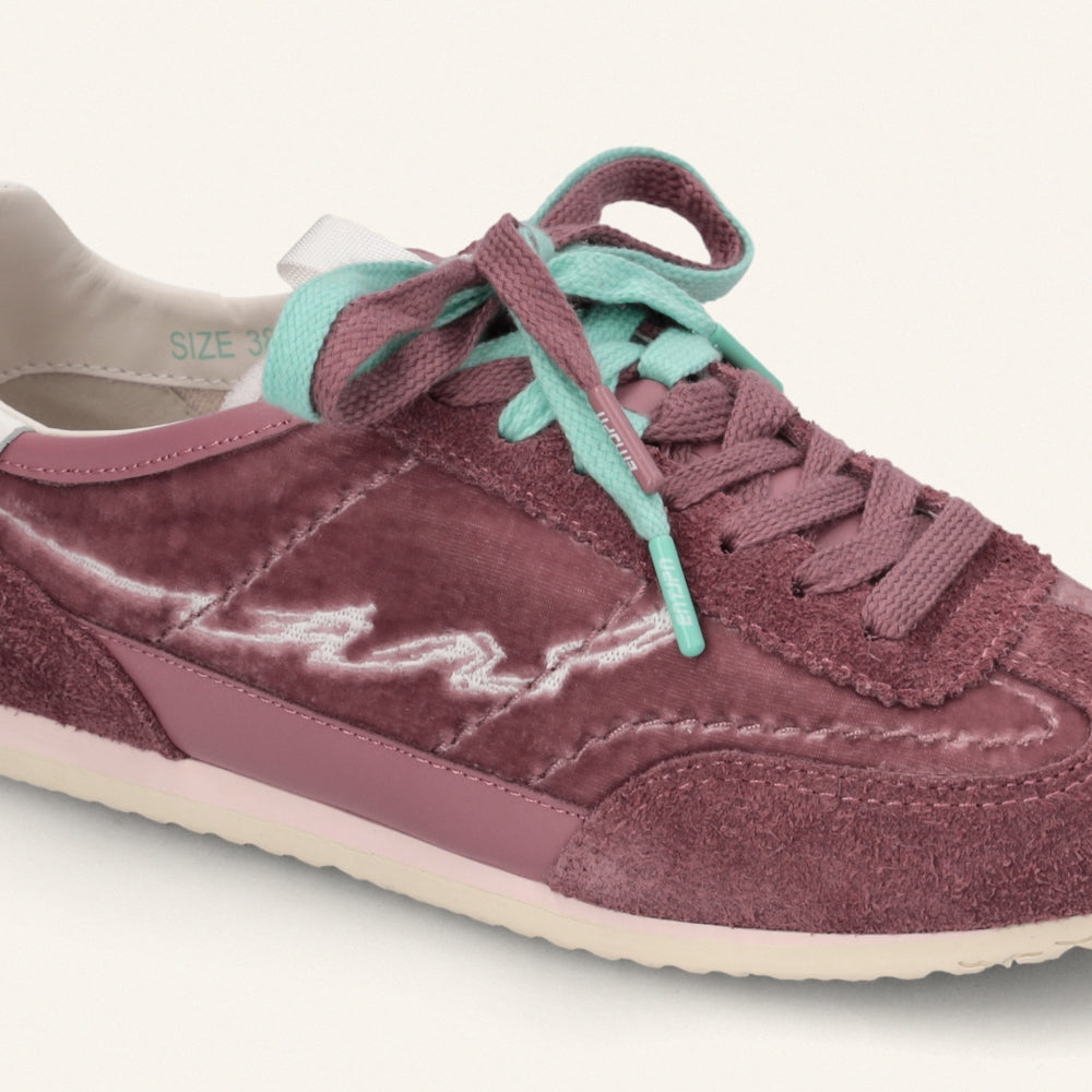 Entjpn 61 - sneakers color malva in pelle scamosciata e ciniglia