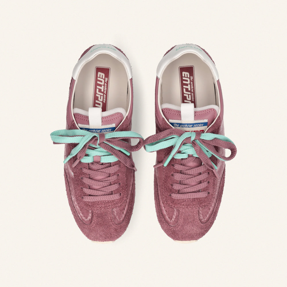 Entjpn 61 - sneakers color malva in pelle scamosciata e ciniglia