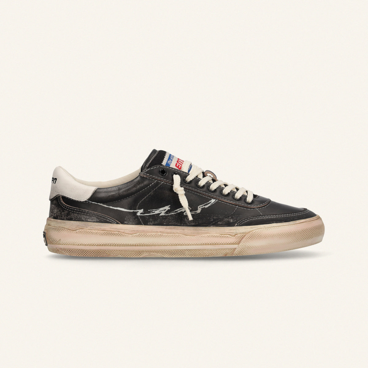  ENTJPN 75 – Black leather sneakers