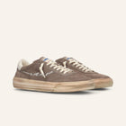 ENTJPN 75 – Taupe suede and white leather sneakers