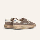 ENTJPN 75 – Taupe suede and white leather sneakers