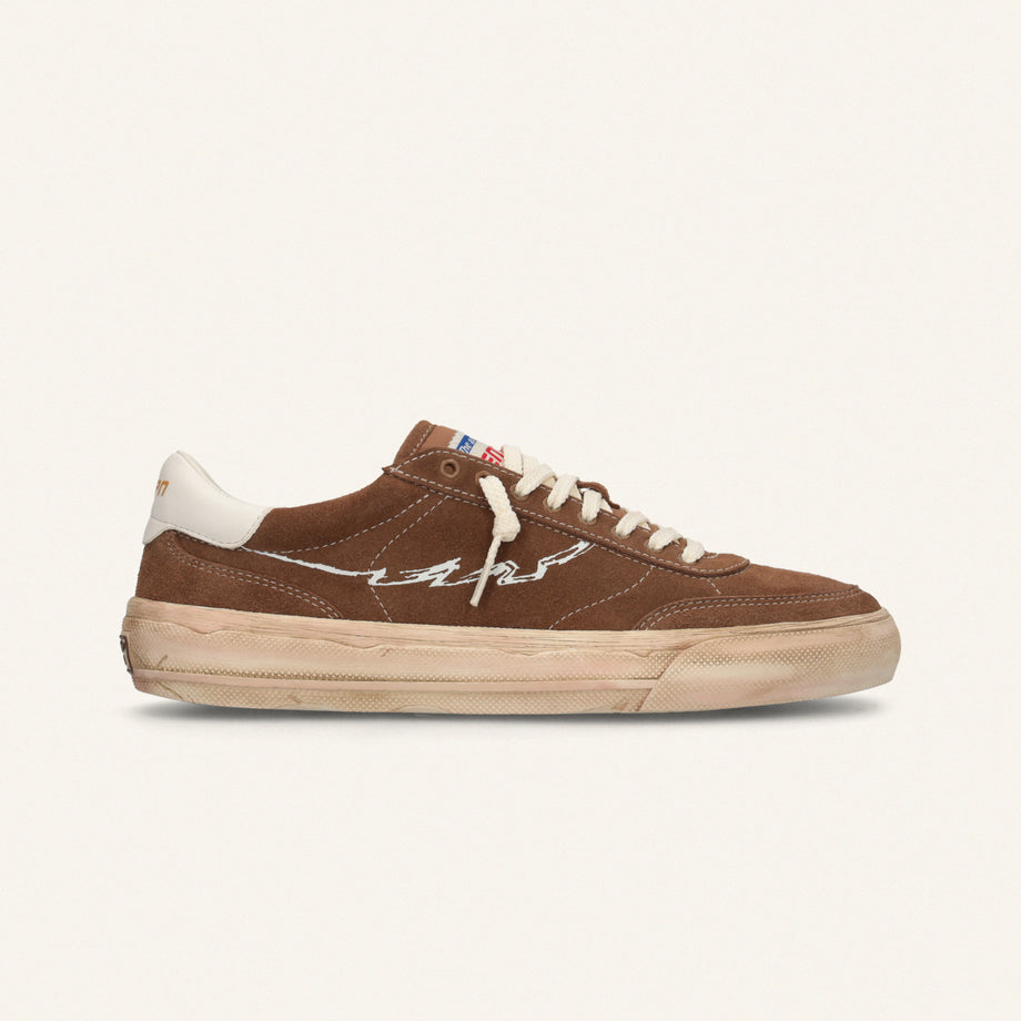 ENTJPN 75 – Sneaker in suede tabacco e pelle bianca image