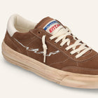 ENTJPN 75 – Sneaker in suede tabacco e pelle bianca