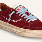 ENTJPN 75 – Sneaker in suede bordeaux con dettagli sky