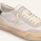 ENTJPN 75 – white leather sneakers with taupe suede details