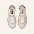 ENTJPN 75 – white leather sneakers with taupe suede details