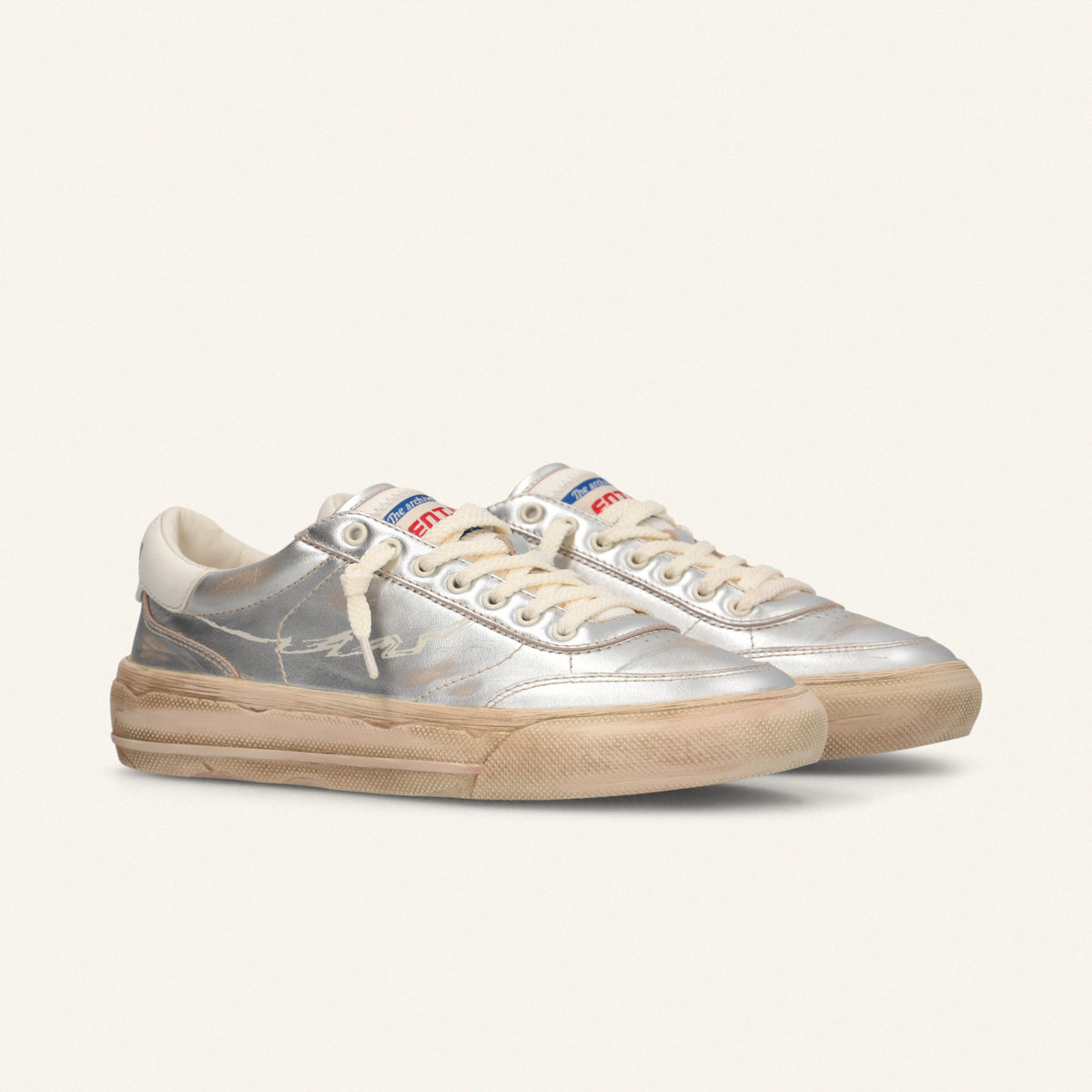 ENTJPN 75 – Sneaker in pelle laminata silver
