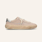 ENTJPN 75 – Sneaker in suede nude con strass e dettagli argento