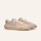ENTJPN 75 – Sneaker in suede nude con strass e dettagli argento