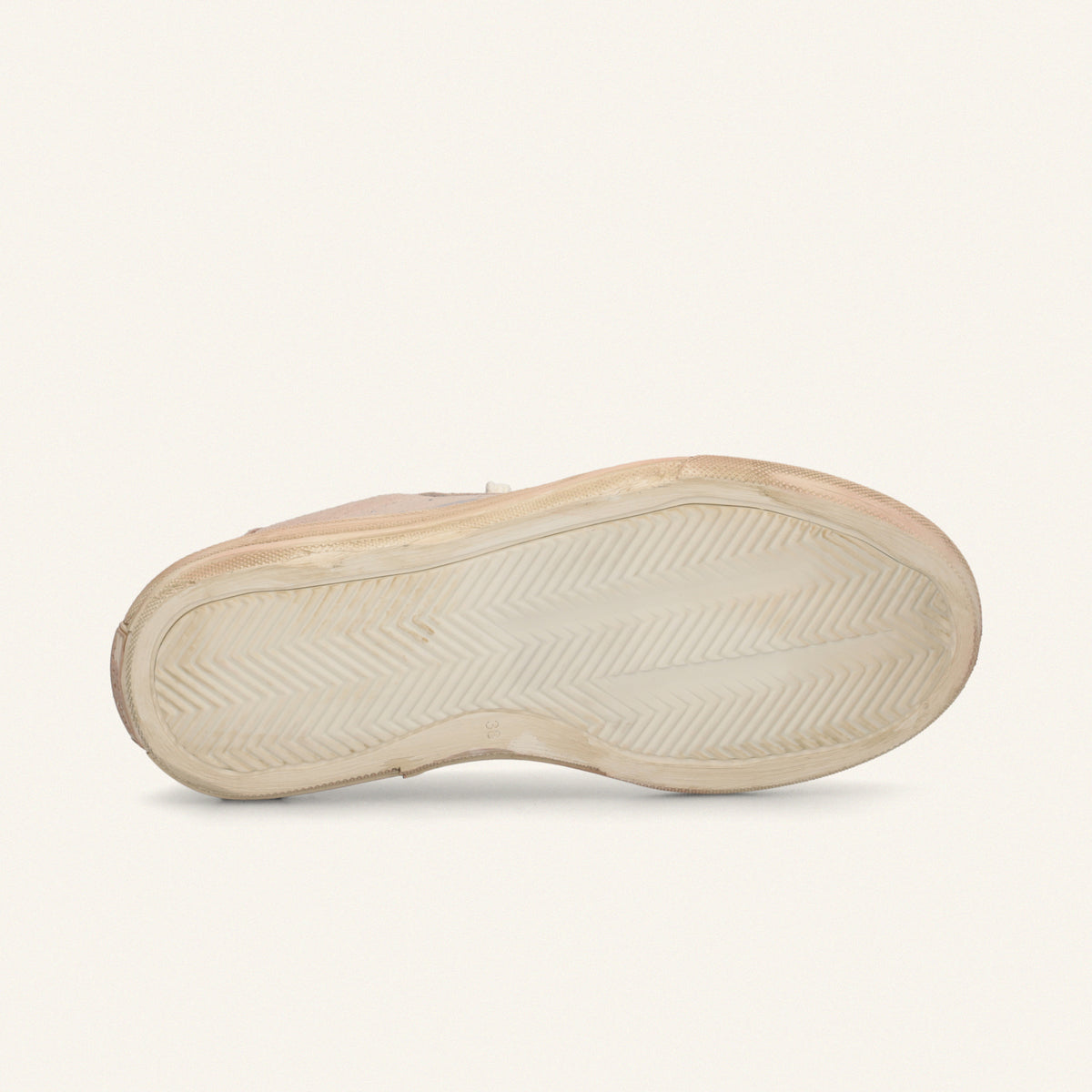 ENTJPN 75 – Sneaker in suede nude con strass e dettagli argento