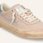 ENTJPN 75 – Sneaker in suede nude con strass e dettagli argento