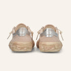 ENTJPN 75 – Sneaker in suede nude con strass e dettagli argento