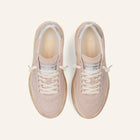 ENTJPN 75 – Sneaker in suede nude con strass e dettagli argento