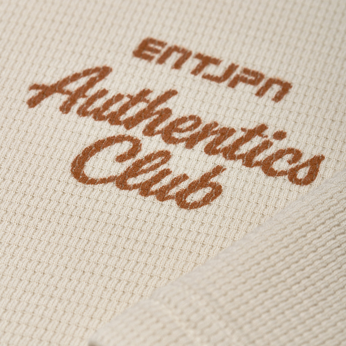 ENTJPN Authentics Club Off-White Waffle Cotton T-Shirt