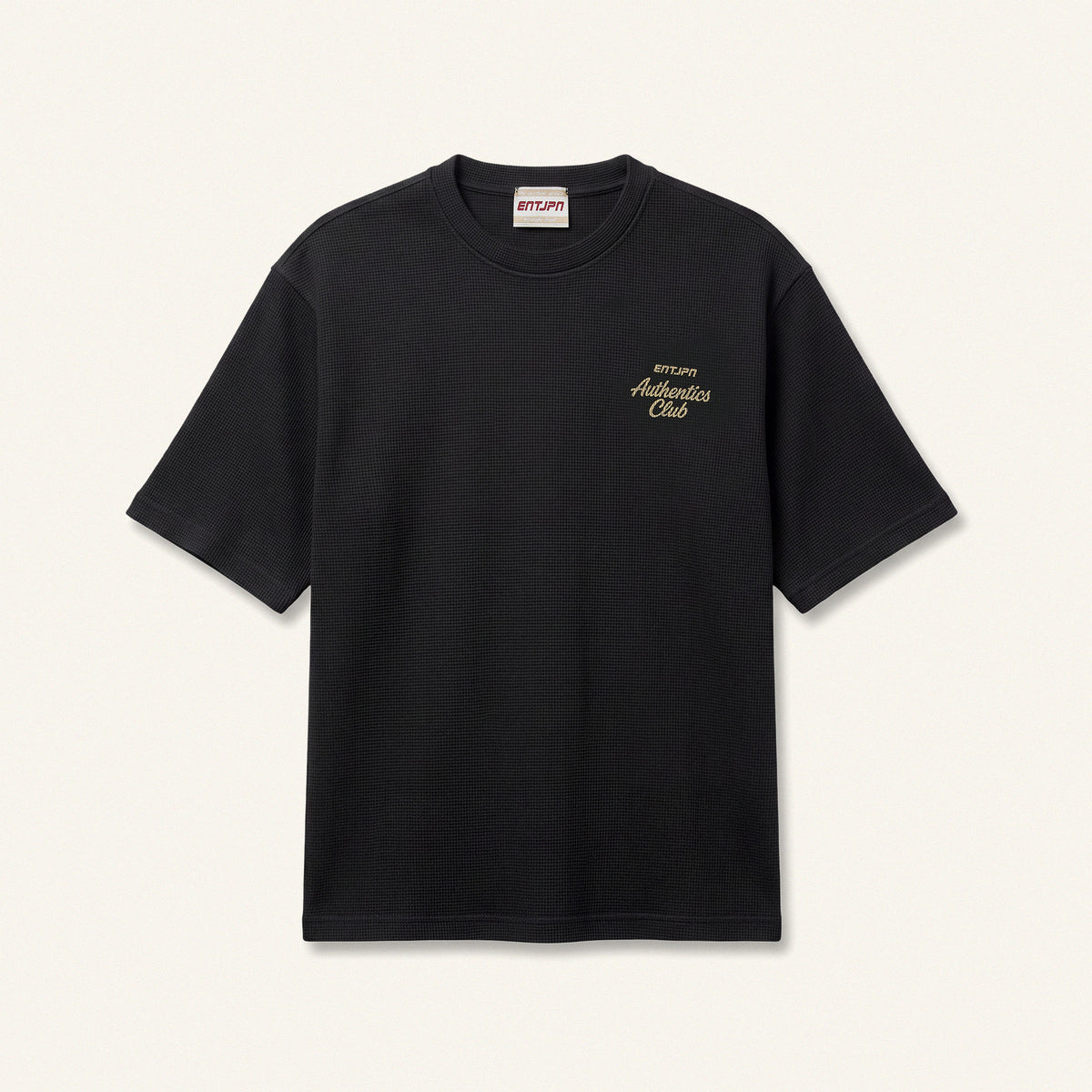 T-shirt in cotone waffle nera ENTJPN Authentics Club