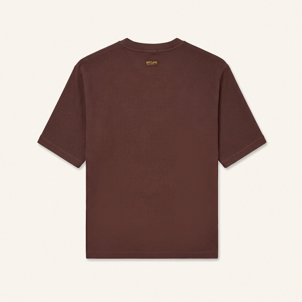 ENTJPN Authentics Club Brown Waffle Cotton T-Shirt