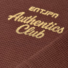 ENTJPN Authentics Club Brown Waffle Cotton T-Shirt