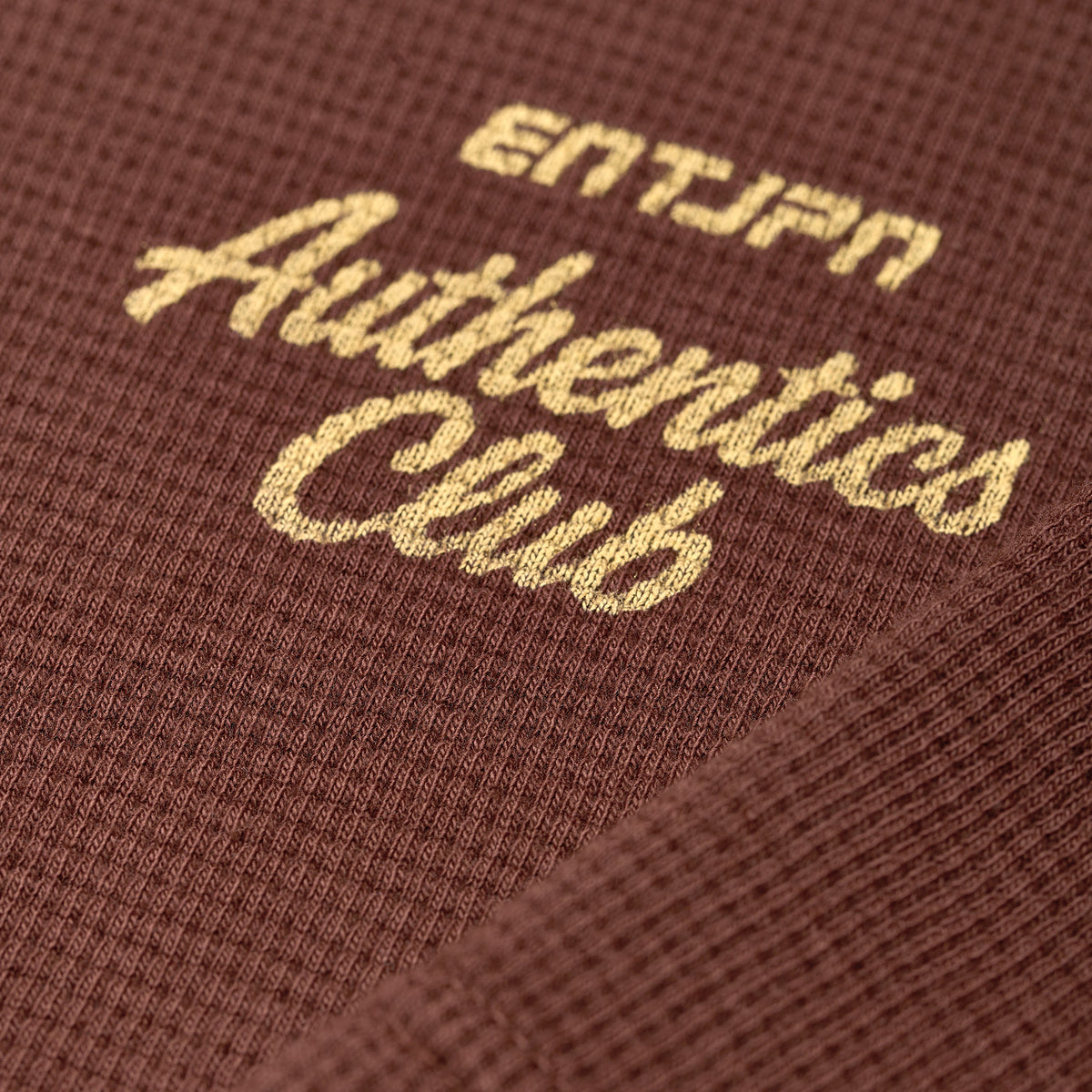 ENTJPN Authentics Club Brown Waffle Cotton T-Shirt