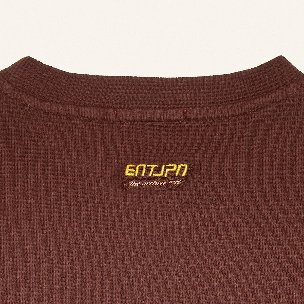 ENTJPN Authentics Club Brown Waffle Cotton T-Shirt