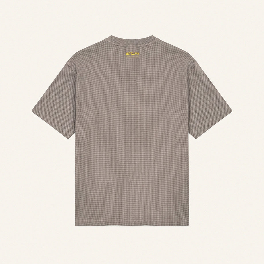ENTJPN Authentics Club Hazelnut-Coloured Waffle Cotton T-Shirt