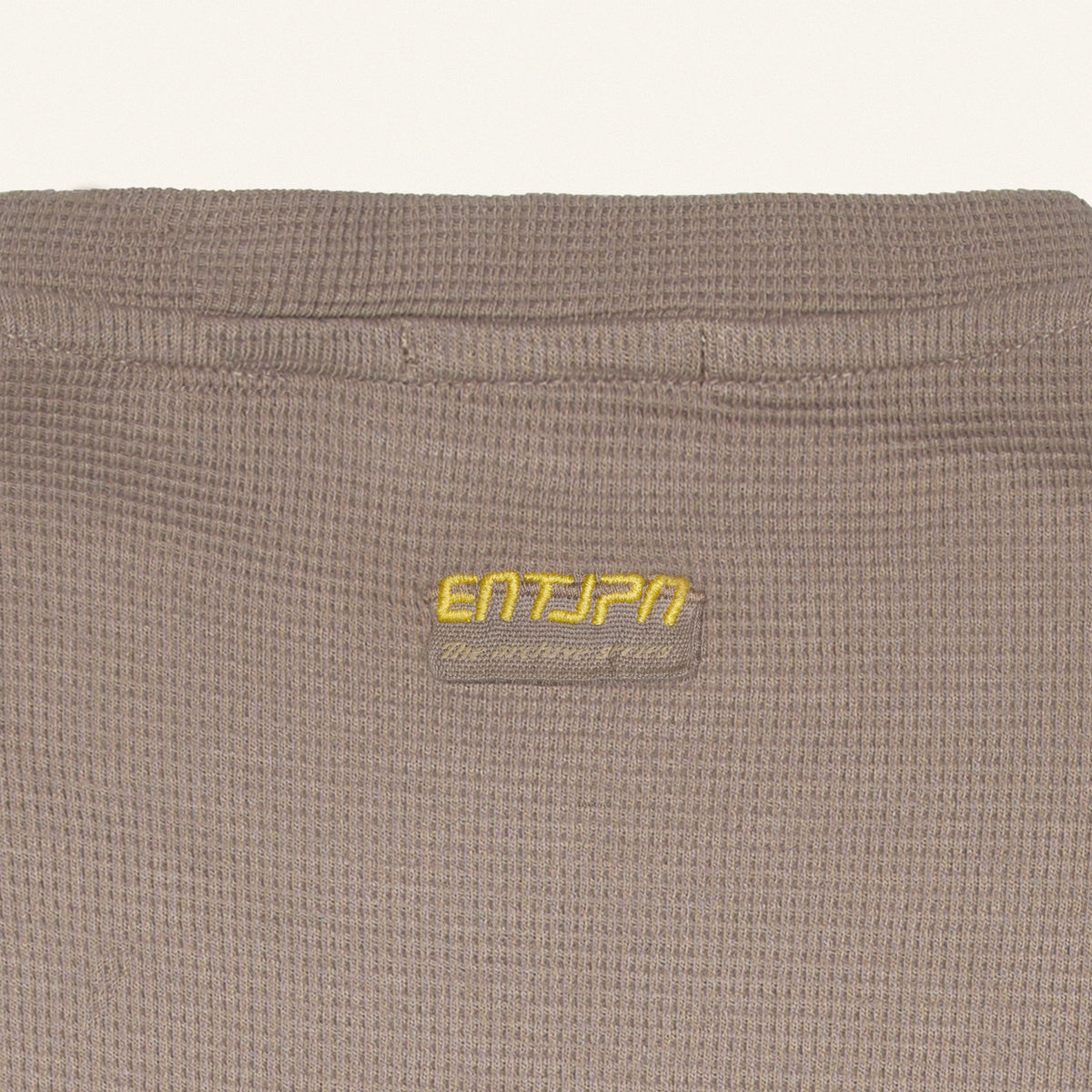 ENTJPN Authentics Club Hazelnut-Coloured Waffle Cotton T-Shirt