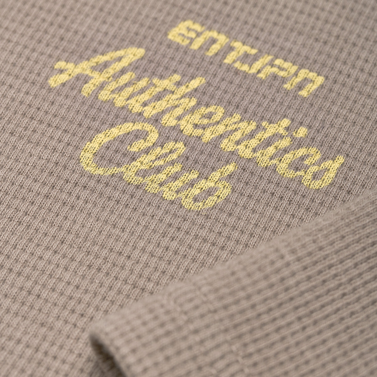 ENTJPN Authentics Club Hazelnut-Coloured Waffle Cotton T-Shirt