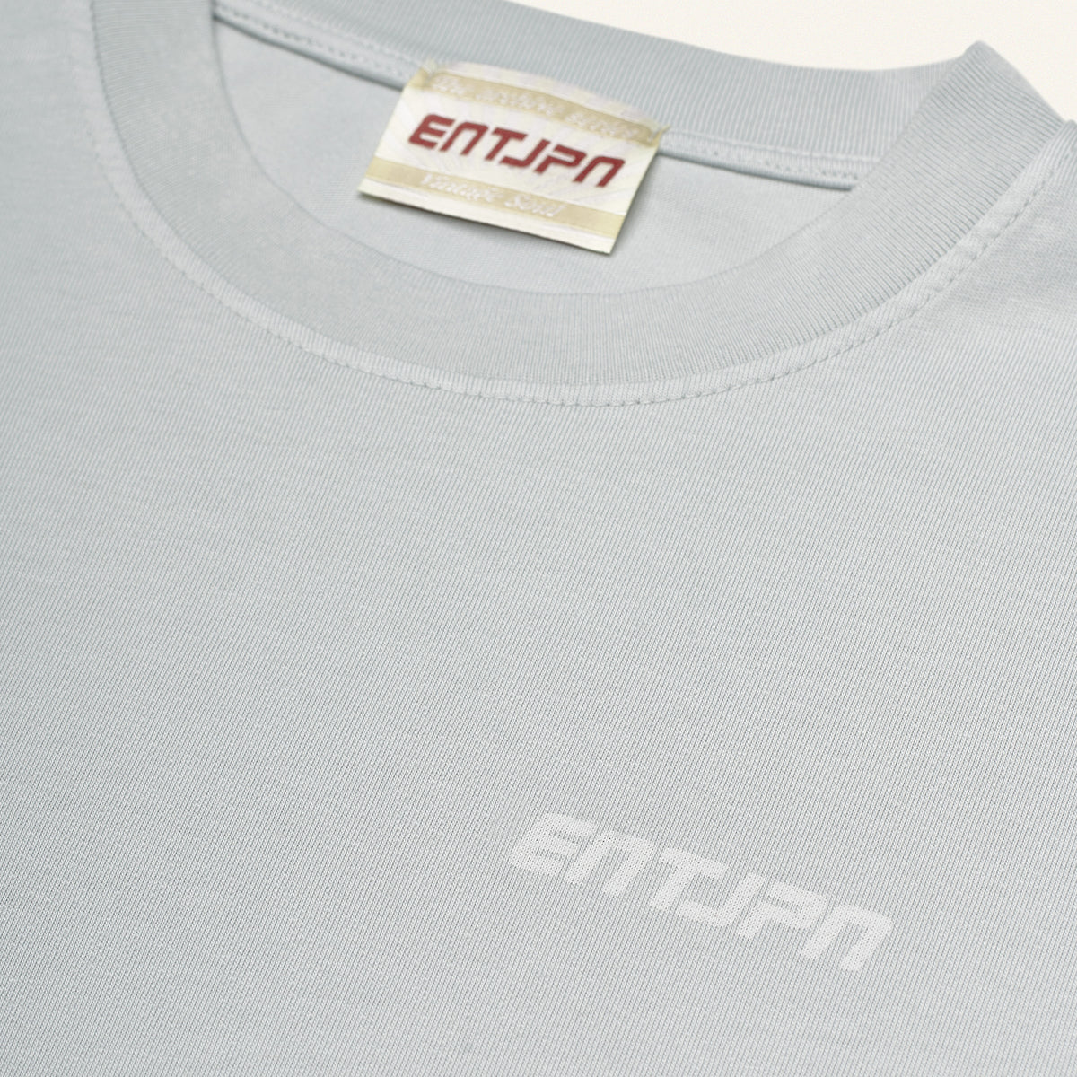 Grey Cotton T-Shirt with 'ENTJPN 1975 Tokyo' Print