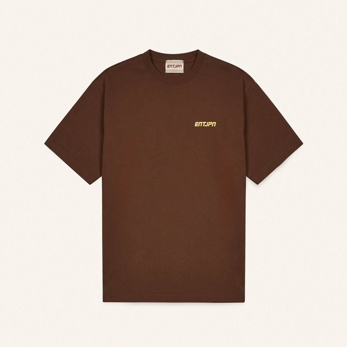 T-shirt in cotone color moka con stampa 'ENTJPN 1975 Tokyo'
