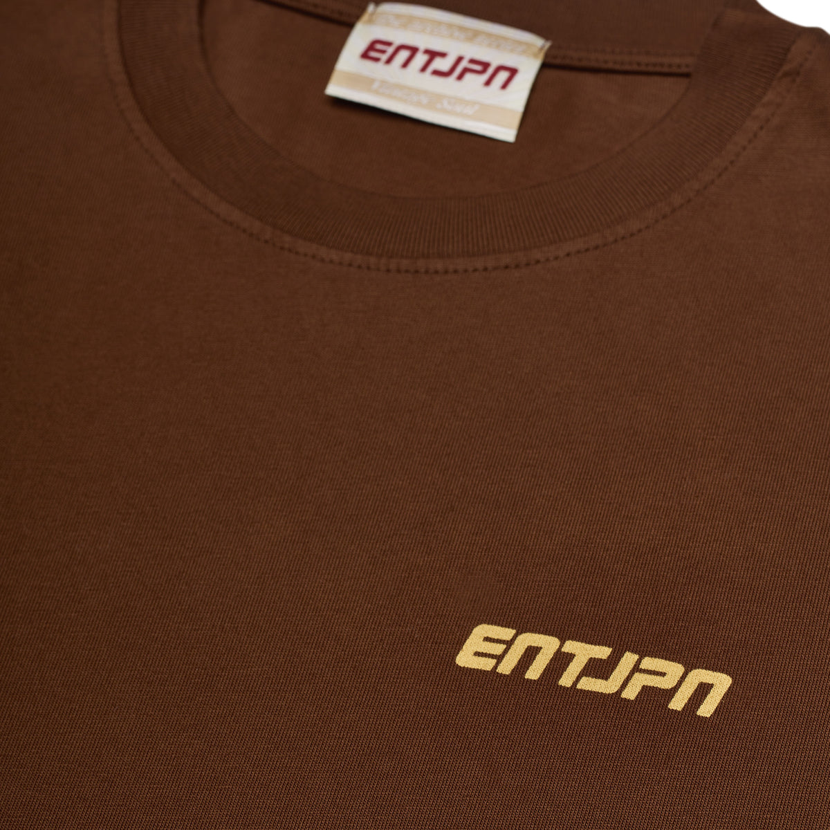 T-shirt in cotone color moka con stampa 'ENTJPN 1975 Tokyo'