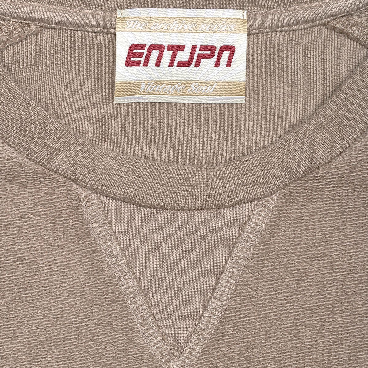 Sand-Coloured Cotton Sweatshirt with 'ENTJPN 1975 Tokyo' Print
