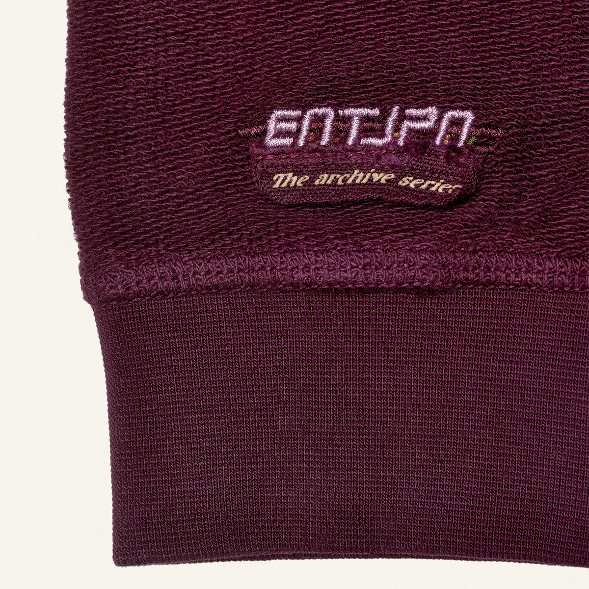 Felpa in cotone color malva con stampa 'ENTJPN 1975 Tokyo'