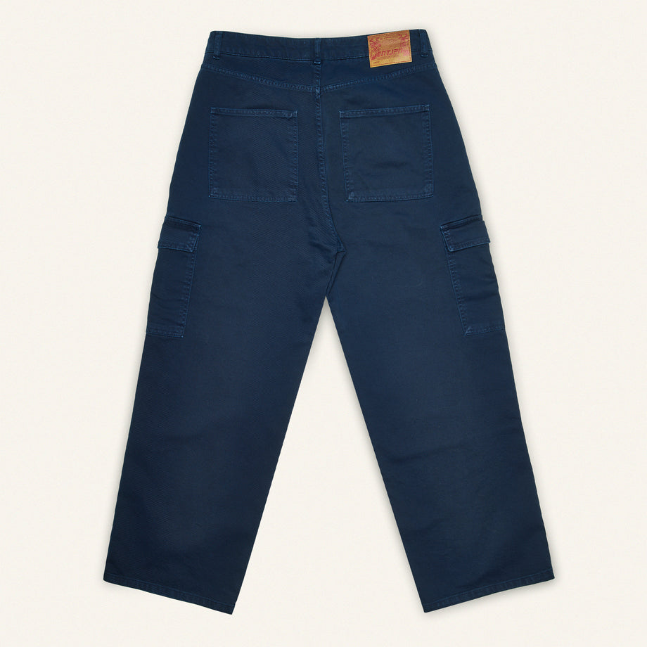 Indigo-Coloured Cotton Twill Cargo Pant Workwear